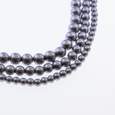 Stiklo perlų imitacija, apvali forma, #37 spalva, 78-80 cm/gija, 4, 6, 8, 10, 12 mm