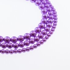 Stiklo perlų imitacija, apvali forma, #42 spalva, 78-80 cm/gija, 4, 6, 8, 10, 12 mm