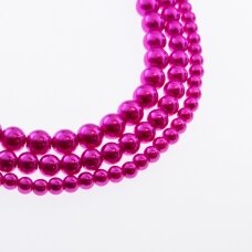 Stiklo perlų imitacija, apvali forma, #43 spalva, 78-80 cm/gija, 4, 6, 8, 10, 12 mm