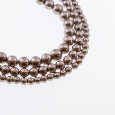 Stiklo perlų imitacija, apvali forma, #45 spalva, 78-80 cm/gija, 4, 6, 8, 10, 12 mm