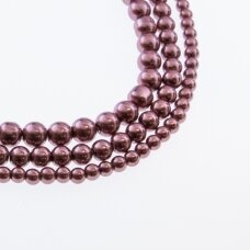 Stiklo perlų imitacija, apvali forma, #50 spalva, 78-80 cm/gija, 4, 6, 8, 10, 12 mm