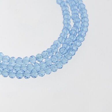 Glass Crystal, Faceted Abacus Rondelle Bead, #010 transparent baby blue, 2x1, 3x2, 4x3, 6x4, 8x6, 10x8, 11x9 mm