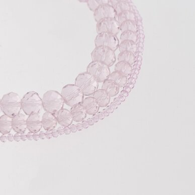 Glass Crystal, Faceted Abacus Rondelle Bead, #021 Transparent Light Pink, 2x1, 3x2, 4x3, 6x4, 8x6, 10x8, 11x9 mm