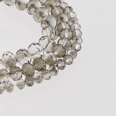 Glass Crystal, Faceted Abacus Rondelle Bead, #030 transparent silver, 2x1, 3x2, 4x3, 6x4, 8x6, 10x8, 11x9 mm