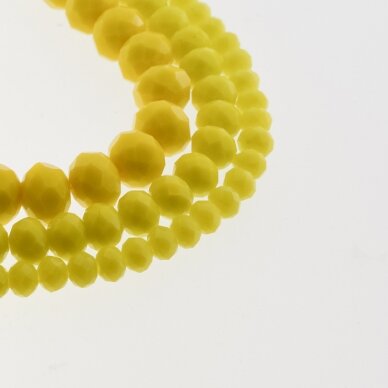 Glass Crystal, Faceted Abacus Rondelle Bead, #067 opaque yellow, 2x1, 3x2, 4x3, 6x4, 8x6, 10x8, 11x9 mm