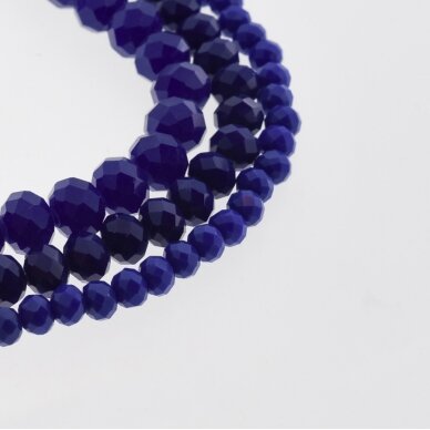 Glass Crystal, Faceted Abacus Rondelle Bead, #069 Opaque Royal Blue, 2x1, 3x2, 4x3, 6x4, 8x6, 10x8, 11x9 mm