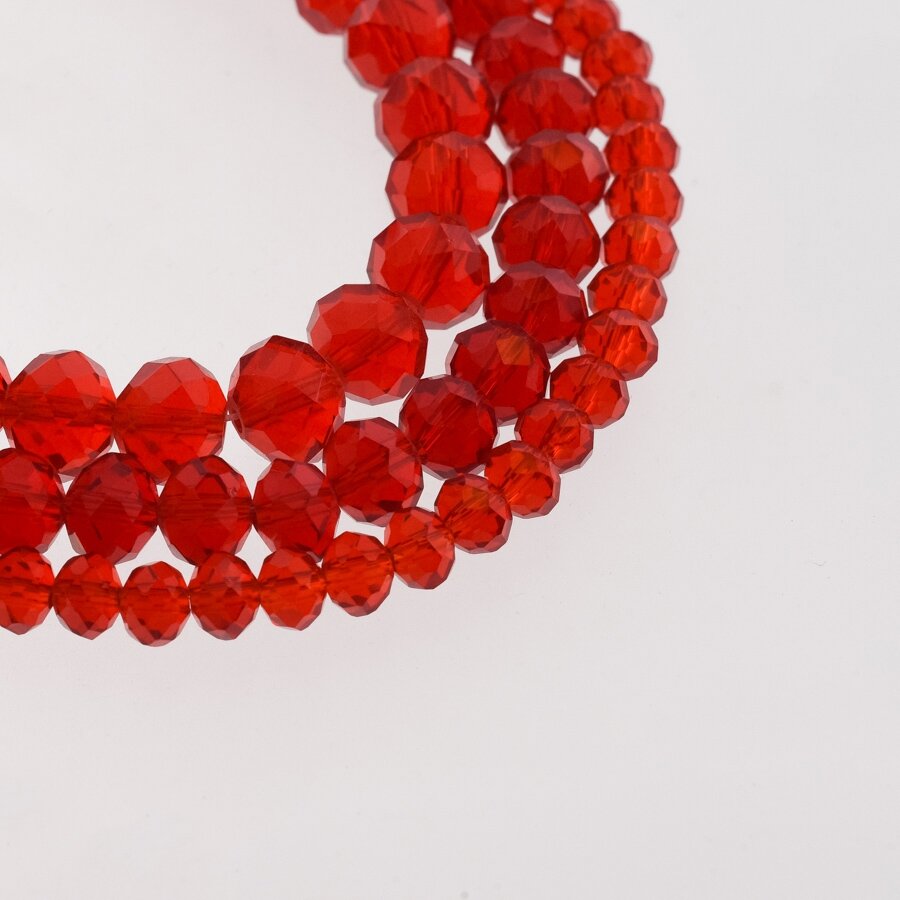 Glass Crystal, Faceted Abacus Rondelle Bead, #011 Transparent Red, 2x1, 3x2, 4x3, 6x4, 8x6, 10x8, 11x9 mm Glass Crystal, Faceted Abacus Rondelle Bead, #011 Transparent Red, 2x1, 3x2, 4x3, 6x4, 8x6, 10x8, 11x9 mm