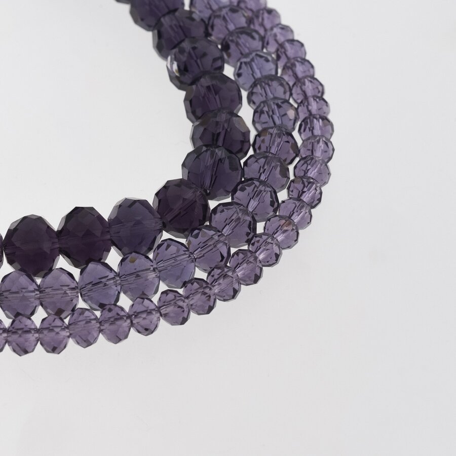 Glass Crystal, Faceted Abacus Rondelle Bead, #032 transparent dark violet, 2x1, 3x2, 4x3, 6x4, 8x6, 10x8, 11x9 mm Glass Crystal, Faceted Abacus Rondelle Bead, #032 transparent dark violet, 2x1, 3x2, 4x3, 6x4, 8x6, 10x8, 11x9 mm
