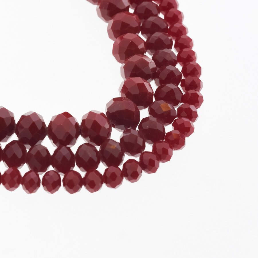 Glass Crystal, Faceted Abacus Rondelle Bead, #034 Opaque Bordeaux, 2x1, 3x2, 4x3, 6x4, 8x6, 10x8, 11x9 mm Glass Crystal, Faceted Abacus Rondelle Bead, #034 Opaque Bordeaux, 2x1, 3x2, 4x3, 6x4, 8x6, 10x8, 11x9 mm