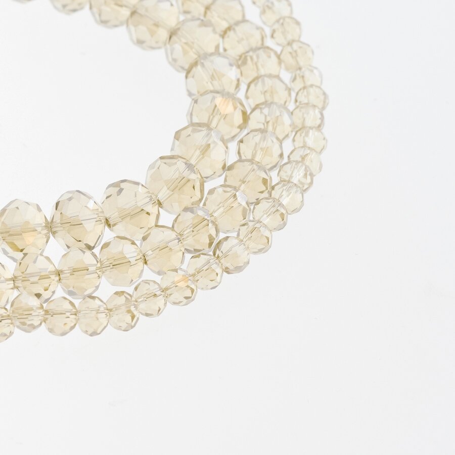 Glass Crystal, Faceted Abacus Rondelle Bead, #074 Transparent Champagne Half-plated Metallic Bronze, 2x1, 3x2, 4x3, 6x4, 8x6, 10x8, 11x9 mm