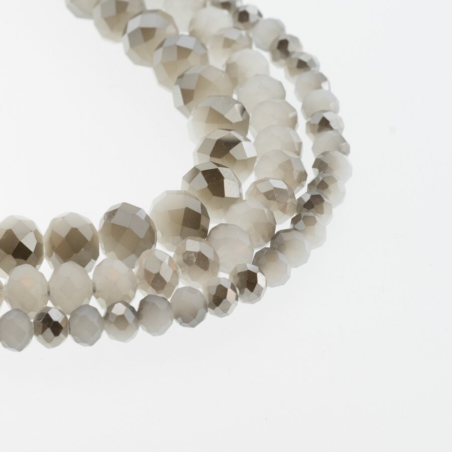 Glass Crystal, Faceted Abacus Rondelle Bead, #091 opaque gray, with metallic dark gray half-plating, 2x1, 3x2, 4x3, 6x4, 8x6, 10x8, 11x9 mm Glass Crystal, Faceted Abacus Rondelle Bead, #091 opaque gray, with metallic dark gray half-plating, 2x1, 3x2, 4x3, 6x4, 8x6, 10x8, 11x9 mm