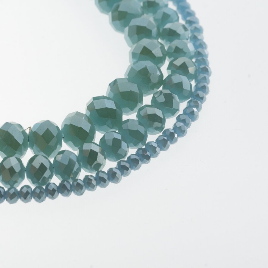 Glass Crystal, Faceted Abacus Rondelle Bead, #109-1 Opaque Greyish Sky Blue Plated Metallic Silver, 2x1, 3x2, 4x3, 6x4, 8x6, 10x8, 11x9 mm Glass Crystal, Faceted Abacus Rondelle Bead, #109-1 Opaque Greyish Sky Blue Plated Metallic Silver, 2x1, 3x2, 4x3, 6x4, 8x6, 10x8, 11x9 mm