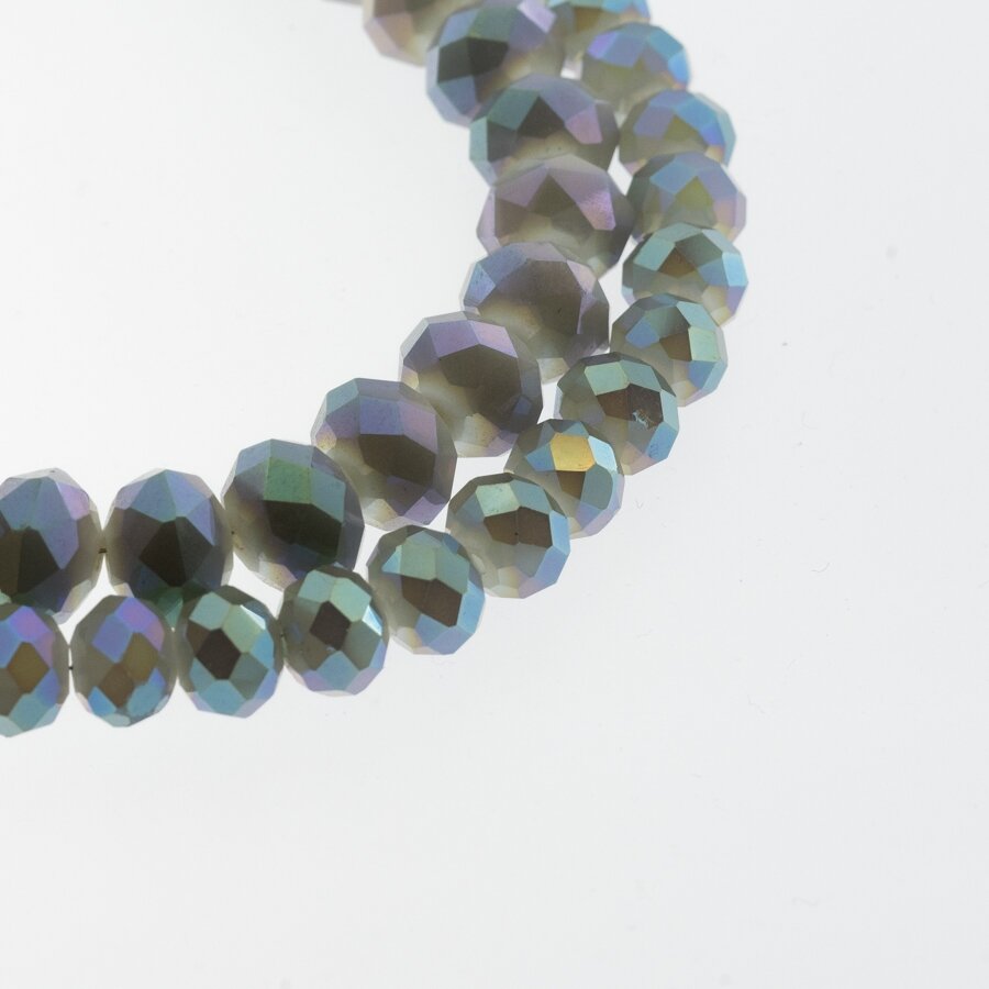 Glass Crystal, Faceted Abacus Rondelle Bead, #110 opaque gray, with metallic dark gray half-plating, 2x1, 3x2, 4x3, 6x4, 8x6, 10x8, 11x9 mm Glass Crystal, Faceted Abacus Rondelle Bead, #110 opaque gray, with metallic dark gray half-plating, 2x1, 3x2, 4x3, 6x4, 8x6, 10x8, 11x9 mm