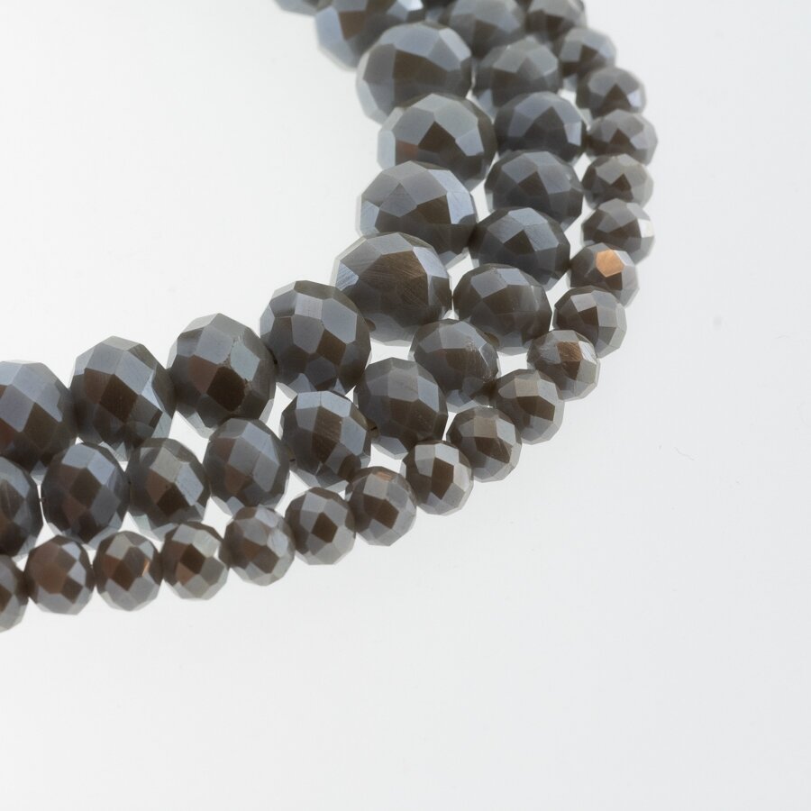 Glass Crystal, Faceted Abacus Rondelle Bead, #122 opaque blueish gray, with silver color plating, 2x1, 3x2, 4x3, 6x4, 8x6, 10x8, 11x9 mm Glass Crystal, Faceted Abacus Rondelle Bead, #122 opaque blueish gray, with silver color plating, 2x1, 3x2, 4x3, 6x4, 8x6, 10x8, 11x9 mm