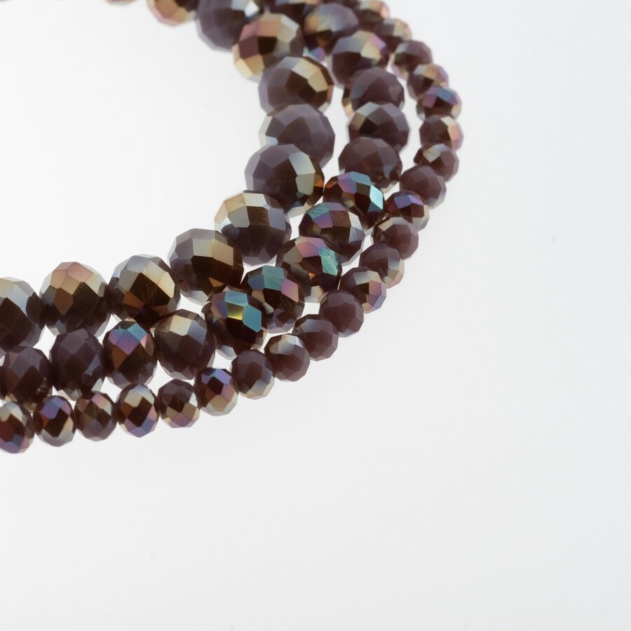 Glass Crystal, Faceted Abacus Rondelle Bead, #138 opaque violet, with metallic brown half-plating, 2x1, 3x2, 4x3, 6x4, 8x6, 10x8, 11x9 mm Glass Crystal, Faceted Abacus Rondelle Bead, #138 opaque violet, with metallic brown half-plating, 2x1, 3x2, 4x3, 6x4, 8x6, 10x8, 11x9 mm