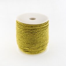Twisted cord, #013 metallic yellow gold, about 20-meter/spool, 8 mm