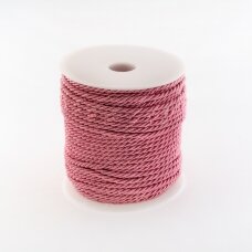 Twisted cord, #025 rose quartz pink, about 20-meter/spool, 8 mm