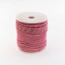 Twisted cord, #025 rose quartz pink, about 50-meter/spool, 3 mm Twisted cord, #025 rose quartz pink, about 50-meter/spool, 3 mm