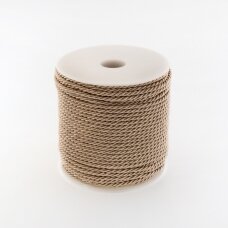 Twisted cord, #026 beige, about 50-meter/spool, 3 mm