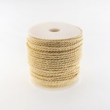 Twisted cord, #027 extra light beige, about 50-meter/spool, 3 mm