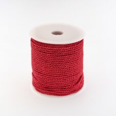 Twisted cord, #031 dark red, about 50-meter/spool, 3 mm