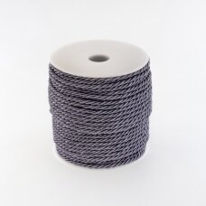 Twisted cord, #042 dark grey, about 50-meter/spool, 3 mm