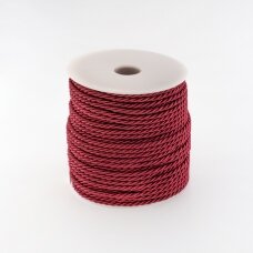 Twisted cord, #043 wine red, about 50-meter/spool, 3 mm Twisted cord, #043 wine red, about 50-meter/spool, 3 mm