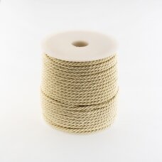 Twisted cord, #044 creamy yellow, about 50-meter/spool, 3 mm
