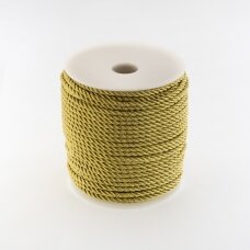 Twisted cord, #061 olive green, about 50-meter/spool, 3 mm