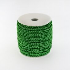 Twisted cord, #065 grass green, about 50-meter/spool, 3 mm