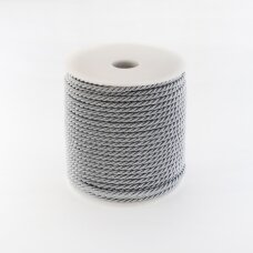 Twisted cord, #104 platinum grey, about 50-meter/spool, 3 mm