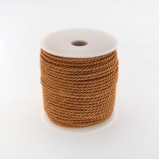Twisted cord, #119 caramel brown, about 50-meter/spool, 3 mm