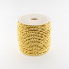 Twisted cord, #122 extra light yellow, about 50-meter/spool, 3 mm