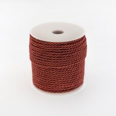 Twisted cord, #123 chestnut brown, about 25-meter/spool, 6 mm
