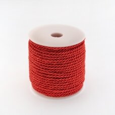 Sukta virvė, #124 raudona spalva, apie 50 metrų/ritė, 3 mm