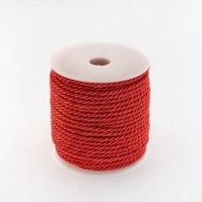 Twisted cord, #124 red, about 50-meter/spool, 3 mm