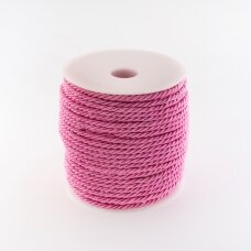 Twisted cord, #125 pink, about 20-meter/spool, 8 mm
