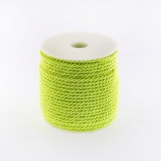 Twisted cord, #133 lime green, about 20-meter/spool, 8 mm
