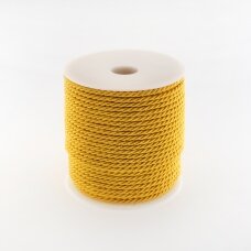 Twisted cord, #136 yellow gold, about 25-meter/spool, 6 mm
