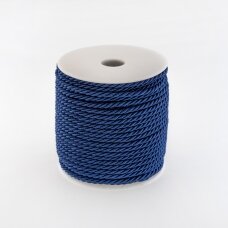 Twisted cord, #139 dark blue, about 25-meter/spool, 6 mm