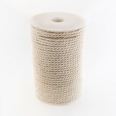 Twisted cord, #148 milky white, about 25-meter/spool, 6 mm