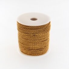 Twisted cord, #163 light brown, about 25-meter/spool, 6 mm