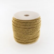 Twisted cord, #167 wheat yellow, about 20-meter/spool, 8 mm
