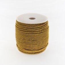 Twisted cord, #170 dark mustard yellow, about 20-meter/spool, 8 mm