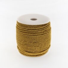 Twisted cord, #170 dark mustard yellow, about 50-meter/spool, 3 mm Twisted cord, #170 dark mustard yellow, about 50-meter/spool, 3 mm