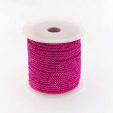 Twisted cord, #174 dark pink, about 20-meter/spool, 8 mm
