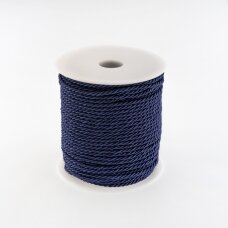 Twisted cord, #175 extra dark blue, about 50-meter/spool, 4 mm