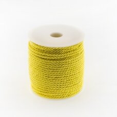 Sukta virvė, #176 ryškiai geltona spalva, apie 20 metrų/ritė, 8 mm