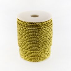Twisted cord, #181 metallic gold, about 20-meter/spool, 8 mm