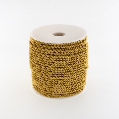 Twisted cord, #046 khaki yellow, about 50-meter/spool, 3 mm
